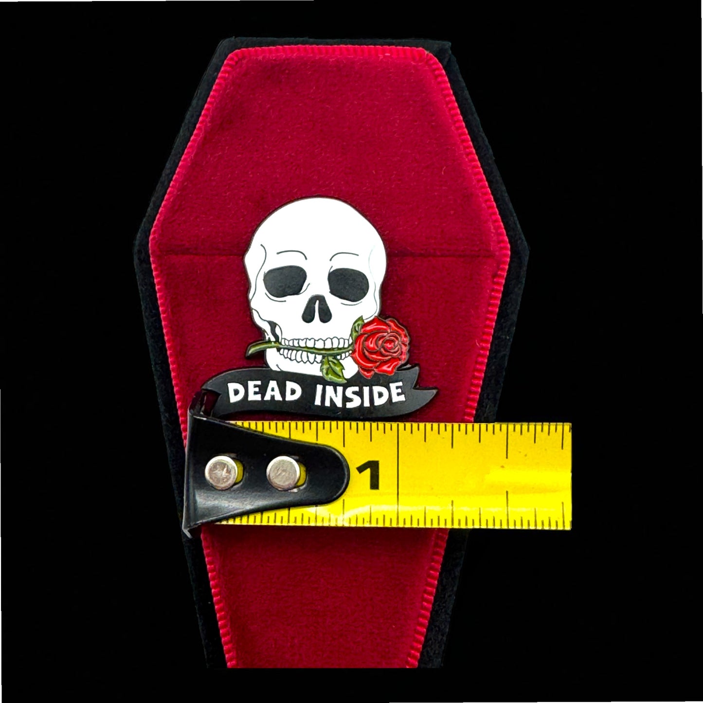 Dead Inside Skull Rose Enamel Pin