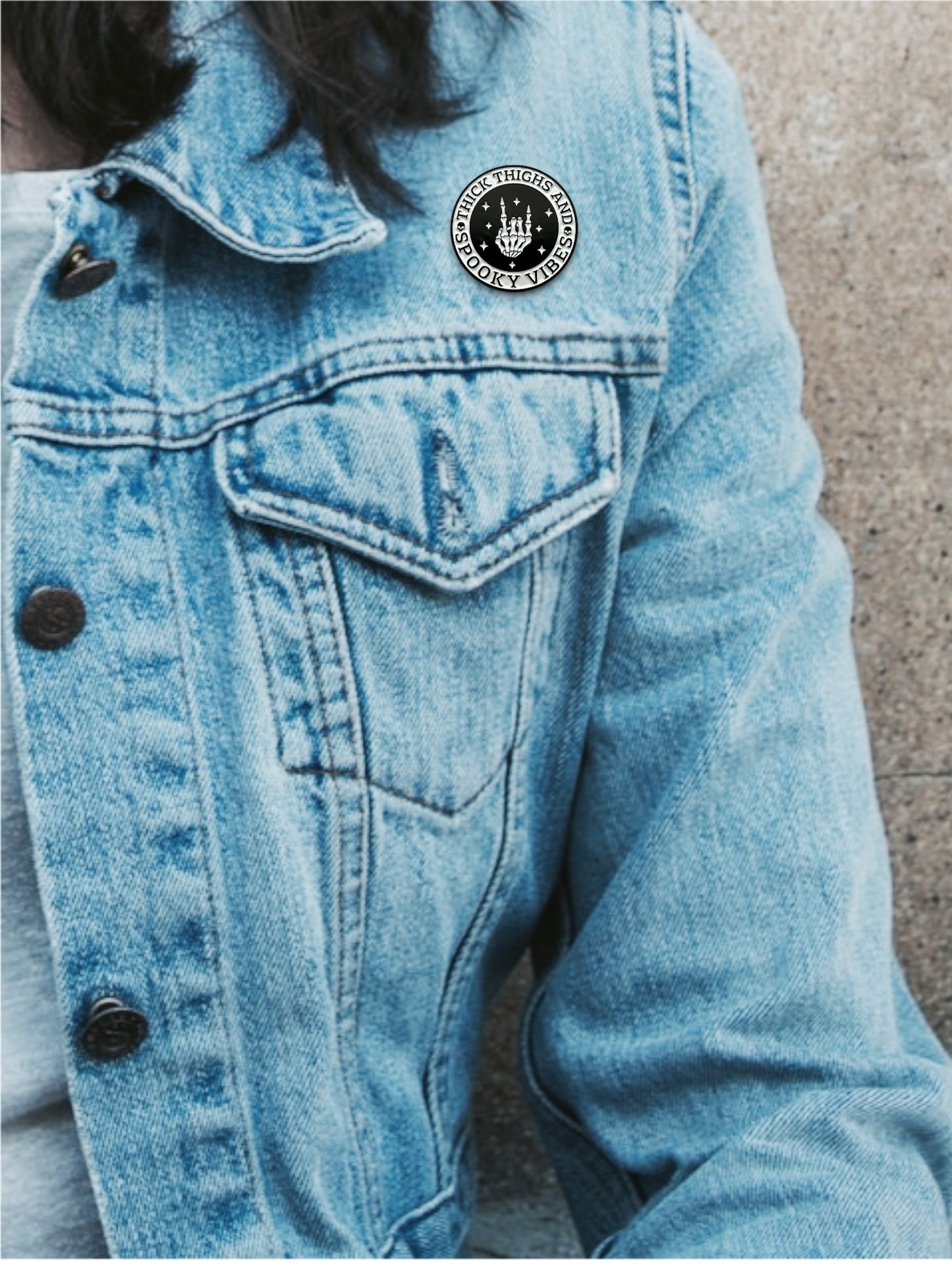 Thick Thighs and Spooky Vibes Enamel Pin (Limited Stock)