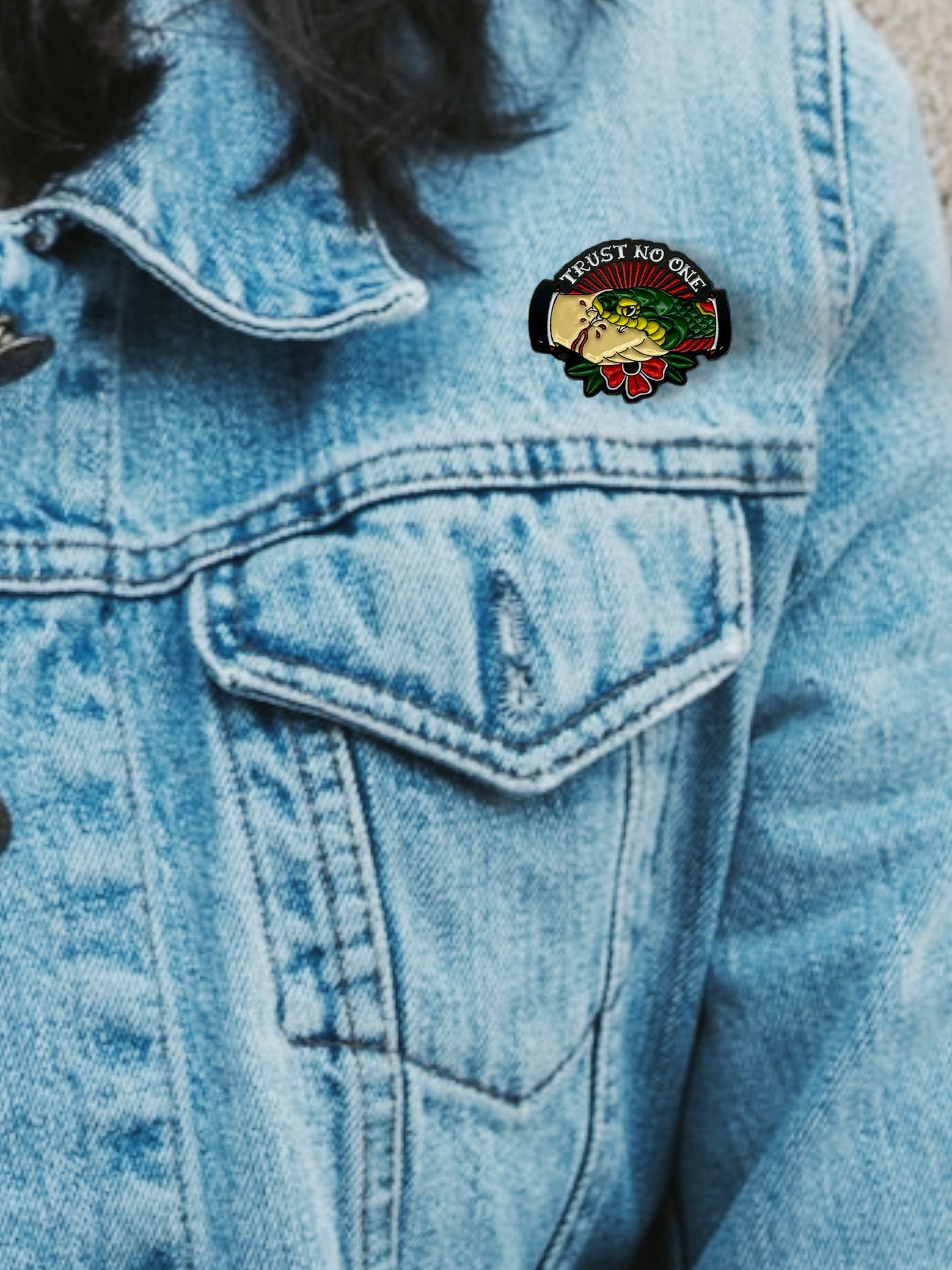 Trust No One Enamel Pin