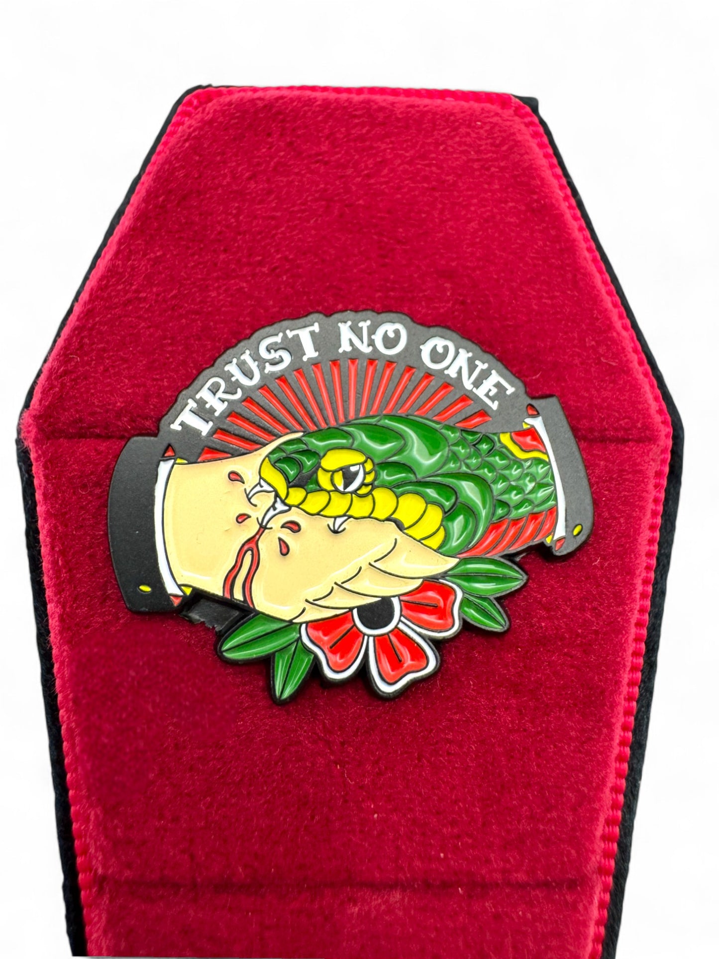 Trust No One Enamel Pin
