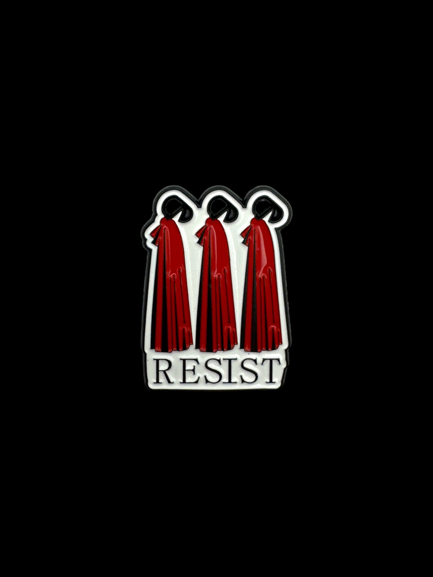 Resist Enamel Pin – Red Cloak Protest Symbol