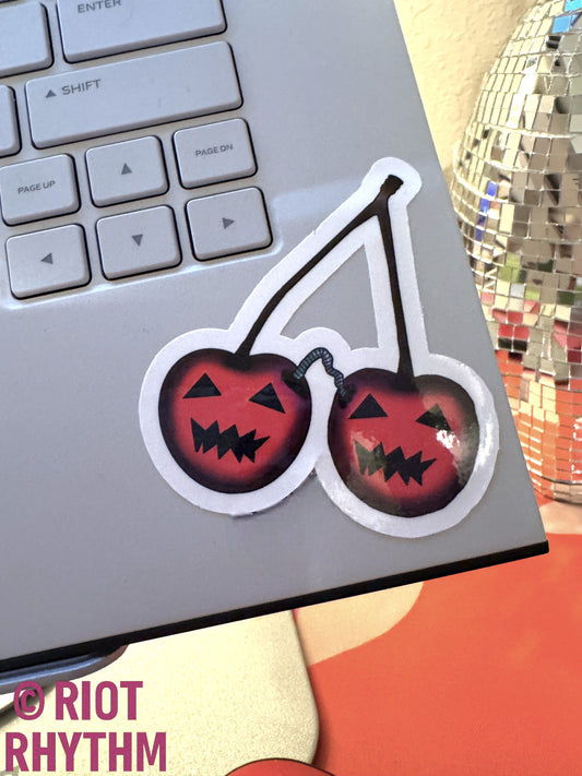 Jack-O-Cherry Halloween Sticker