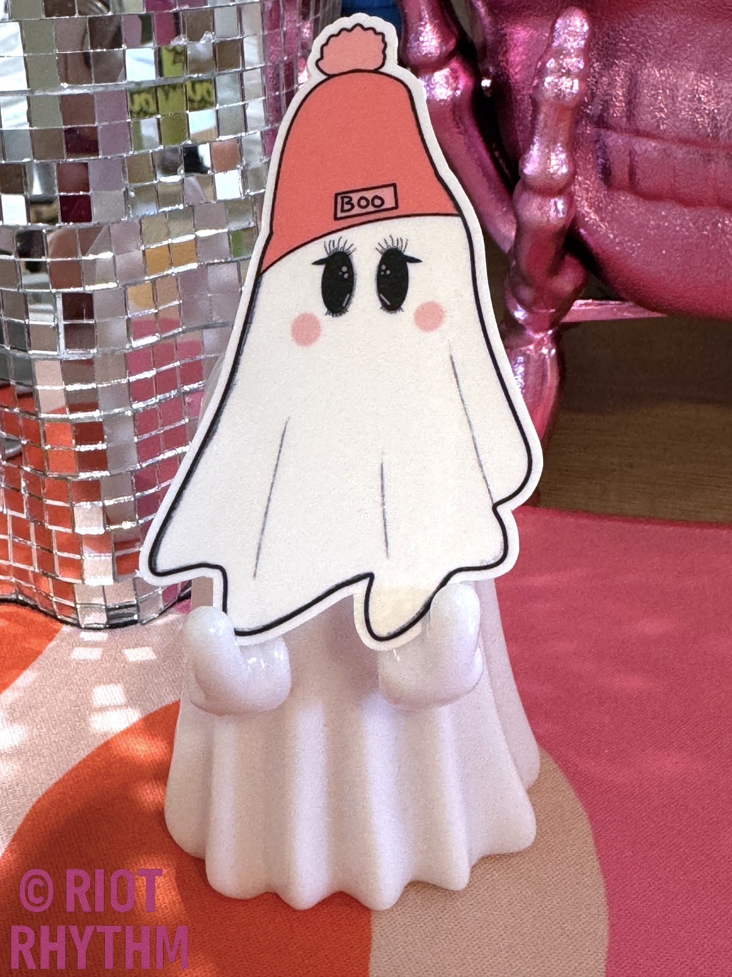 “BOO” Beanie Ghost Girl Sticker