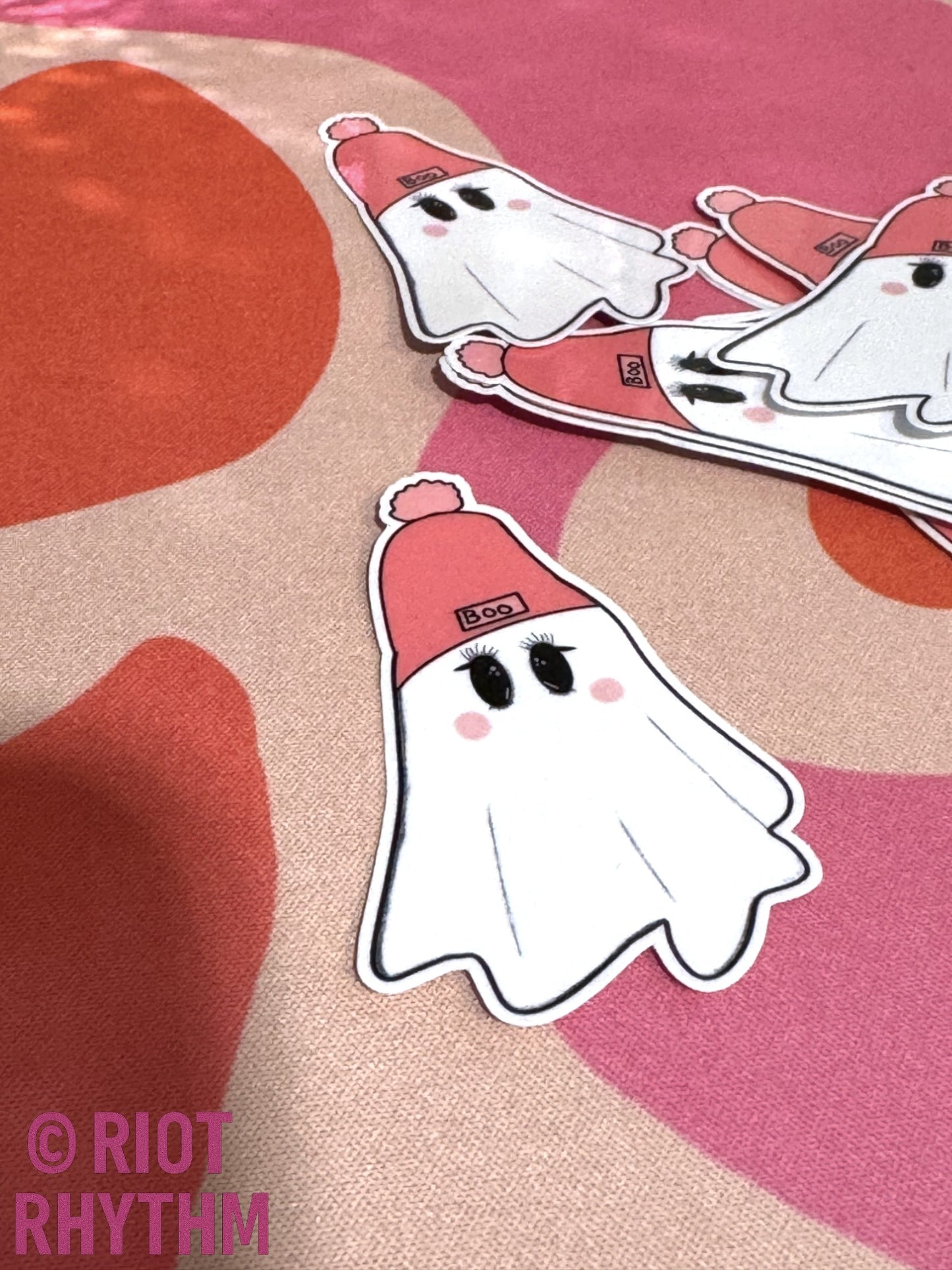 “BOO” Beanie Ghost Girl Sticker