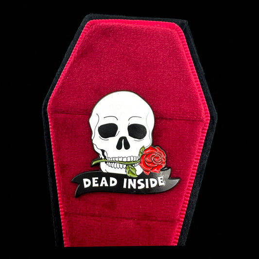 Dead Inside Skull Rose Enamel Pin