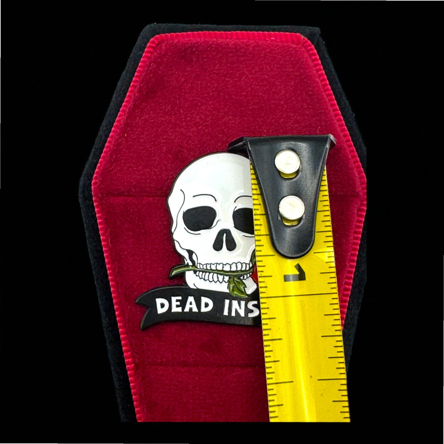 Dead Inside Skull Rose Enamel Pin